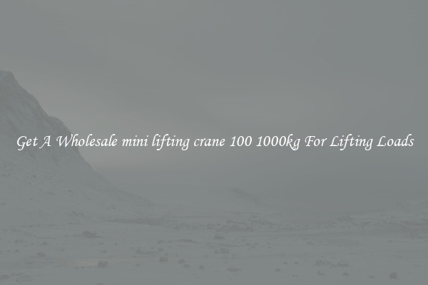 Get A Wholesale mini lifting crane 100 1000kg For Lifting Loads