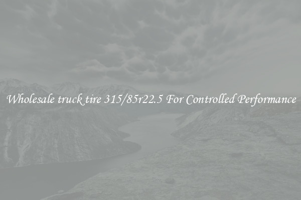 Wholesale truck tire 315/85r22.5 For Controlled Performance