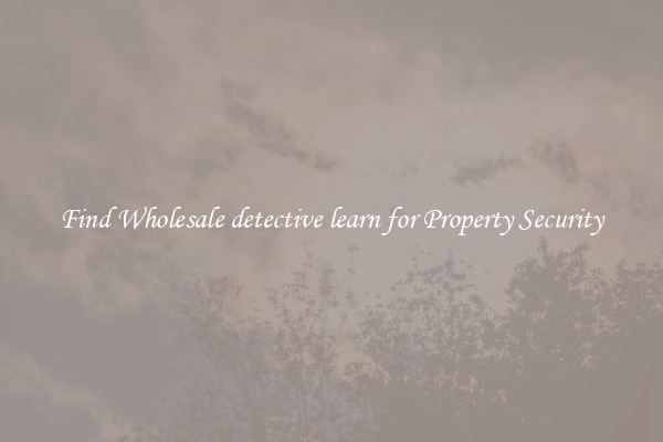 Find Wholesale detective learn for Property Security