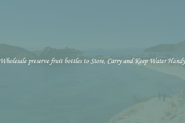 Wholesale preserve fruit bottles to Store, Carry and Keep Water Handy