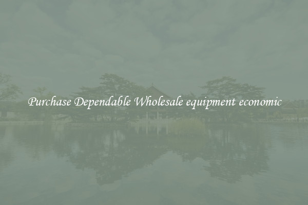 Purchase Dependable Wholesale equipment economic