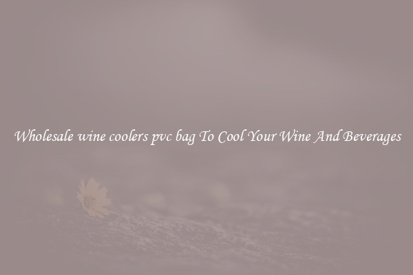 Wholesale wine coolers pvc bag To Cool Your Wine And Beverages