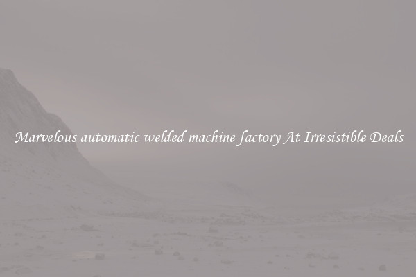 Marvelous automatic welded machine factory At Irresistible Deals