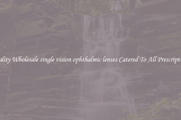 Quality Wholesale single vision ophthalmic lenses Catered To All Prescriptions
