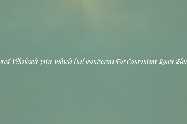 Featured Wholesale price vehicle fuel monitoring For Convenient Route Planning 