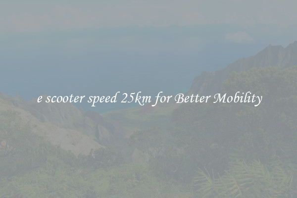 e scooter speed 25km for Better Mobility