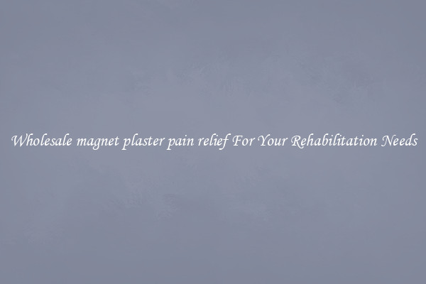 Wholesale magnet plaster pain relief For Your Rehabilitation Needs